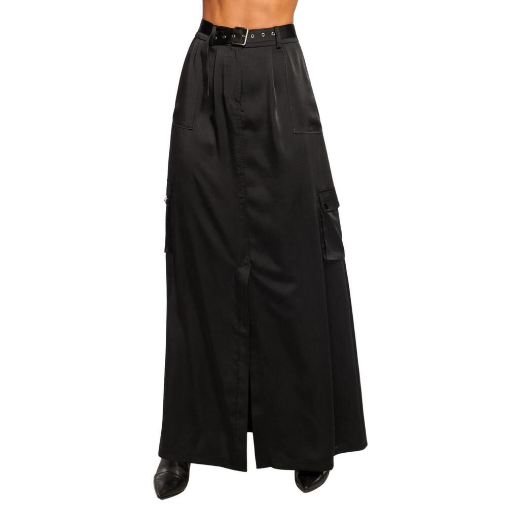 NEW RAMY BROOK decker belted maxi skirt in black